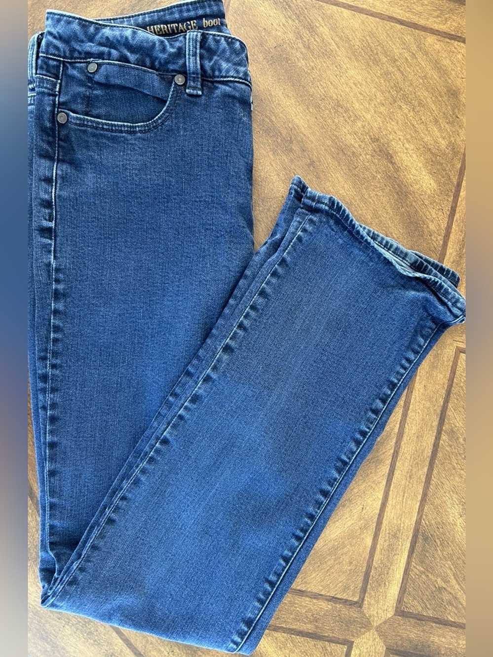 Talbots Heritage Bootcut Jeans Women Size 8 Dark Wash Stretch Denim Blue 2014